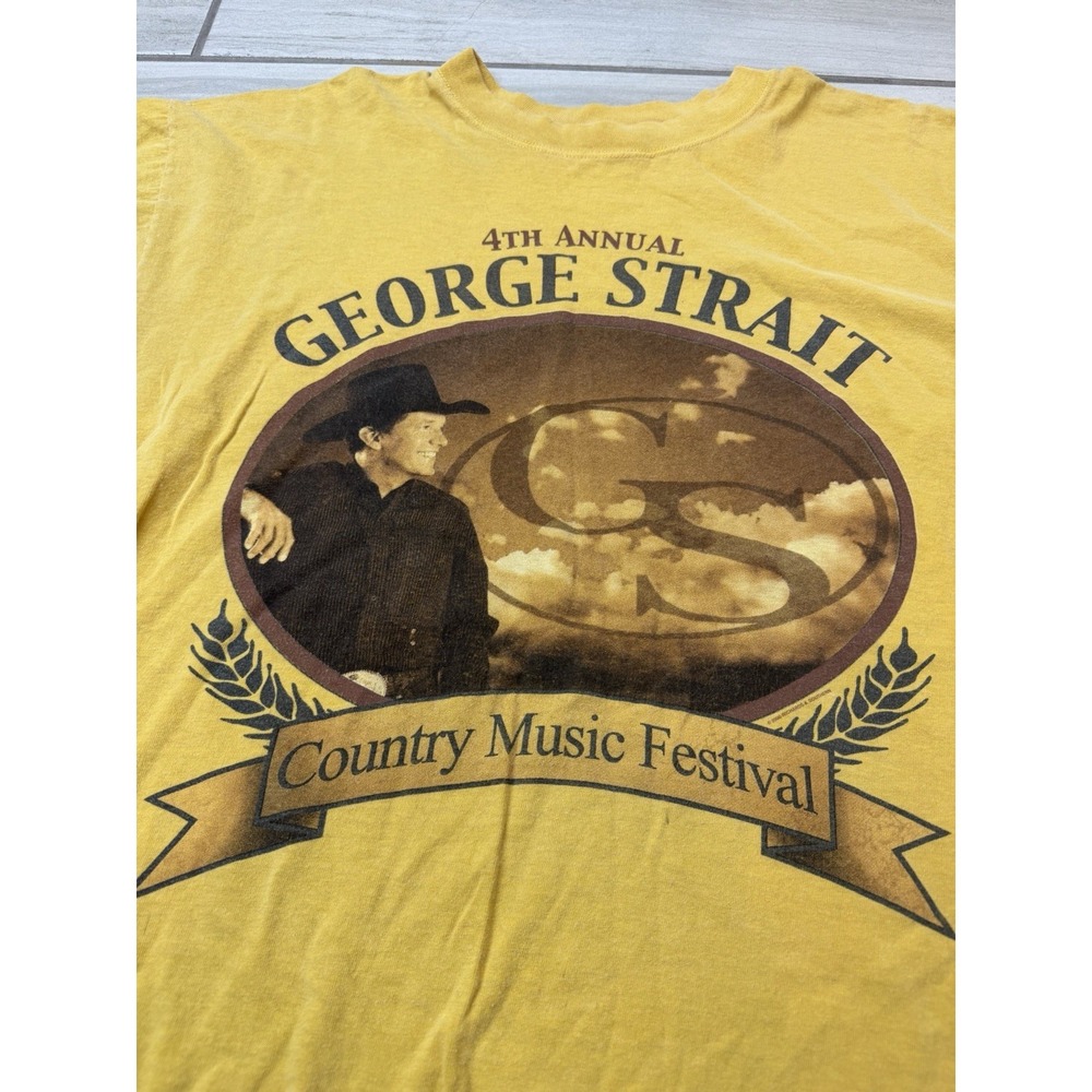 George Strait 4th Annual Country Music Festival Mustard XL TShirt 90 Concert Tix